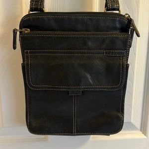 Fossil black leather bag